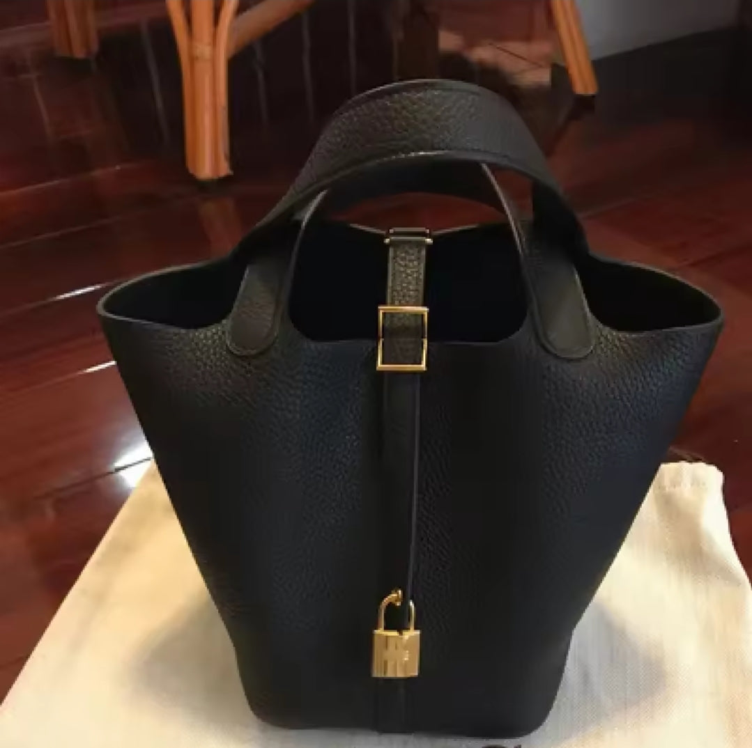 Designer Inspired by the Hermes Picotin Handbag in Black or Red