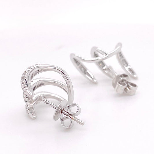 Cubic Zirconia Triple Claw Earrings