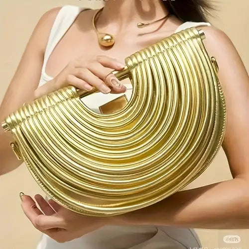 Draped Leather Clutch Bag