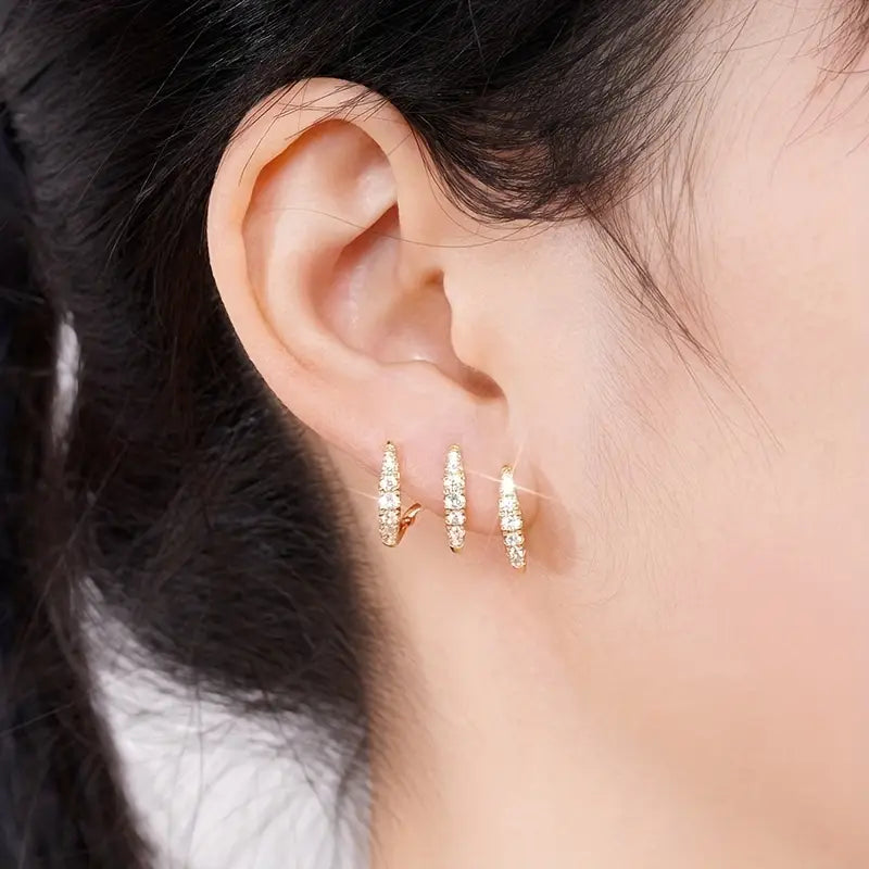Cubic Zirconia Triple Claw Earrings