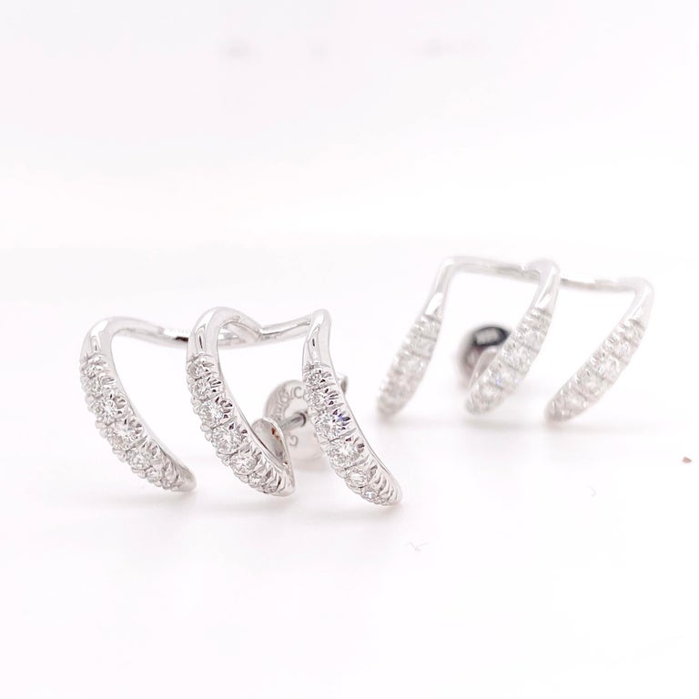 Cubic Zirconia Triple Claw Earrings