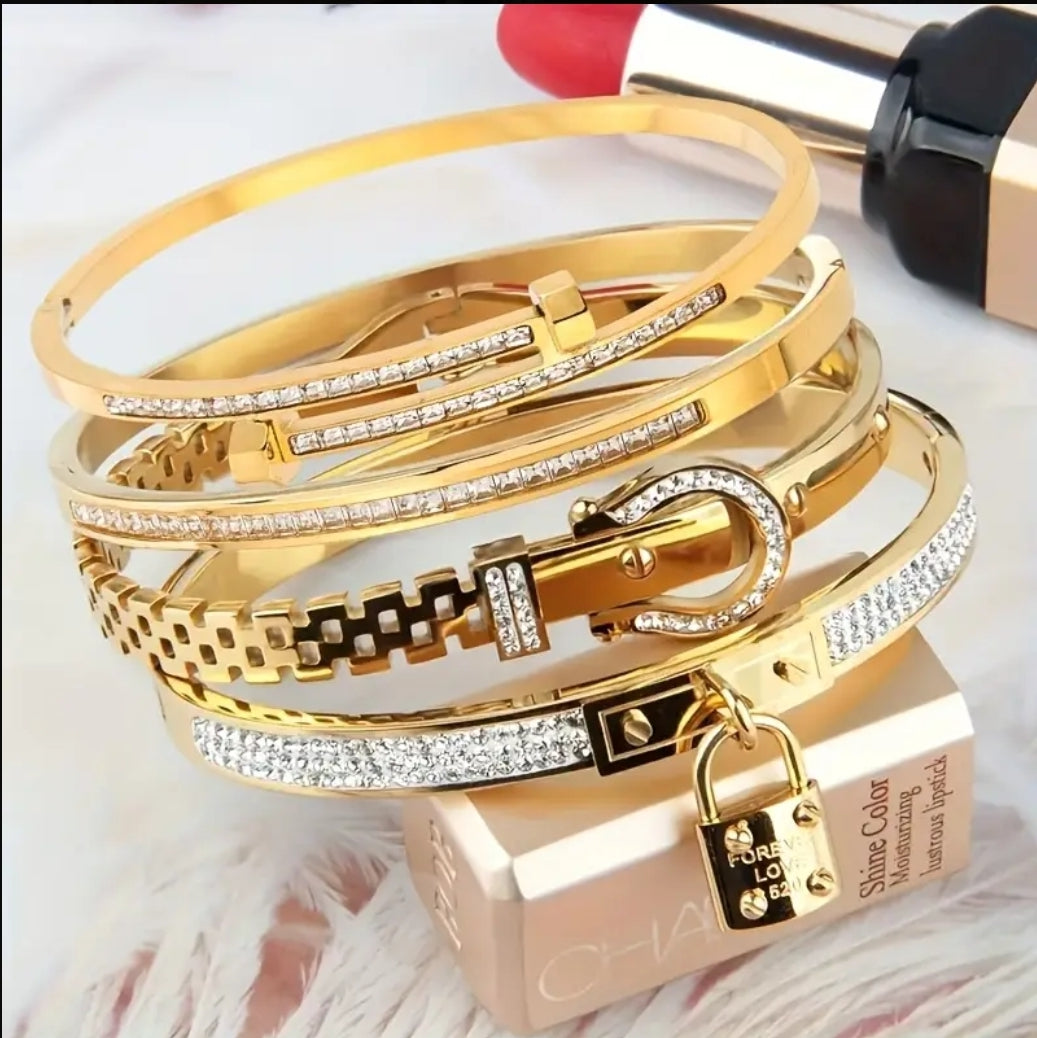 Cuff Set of 4 in Silver or Gold