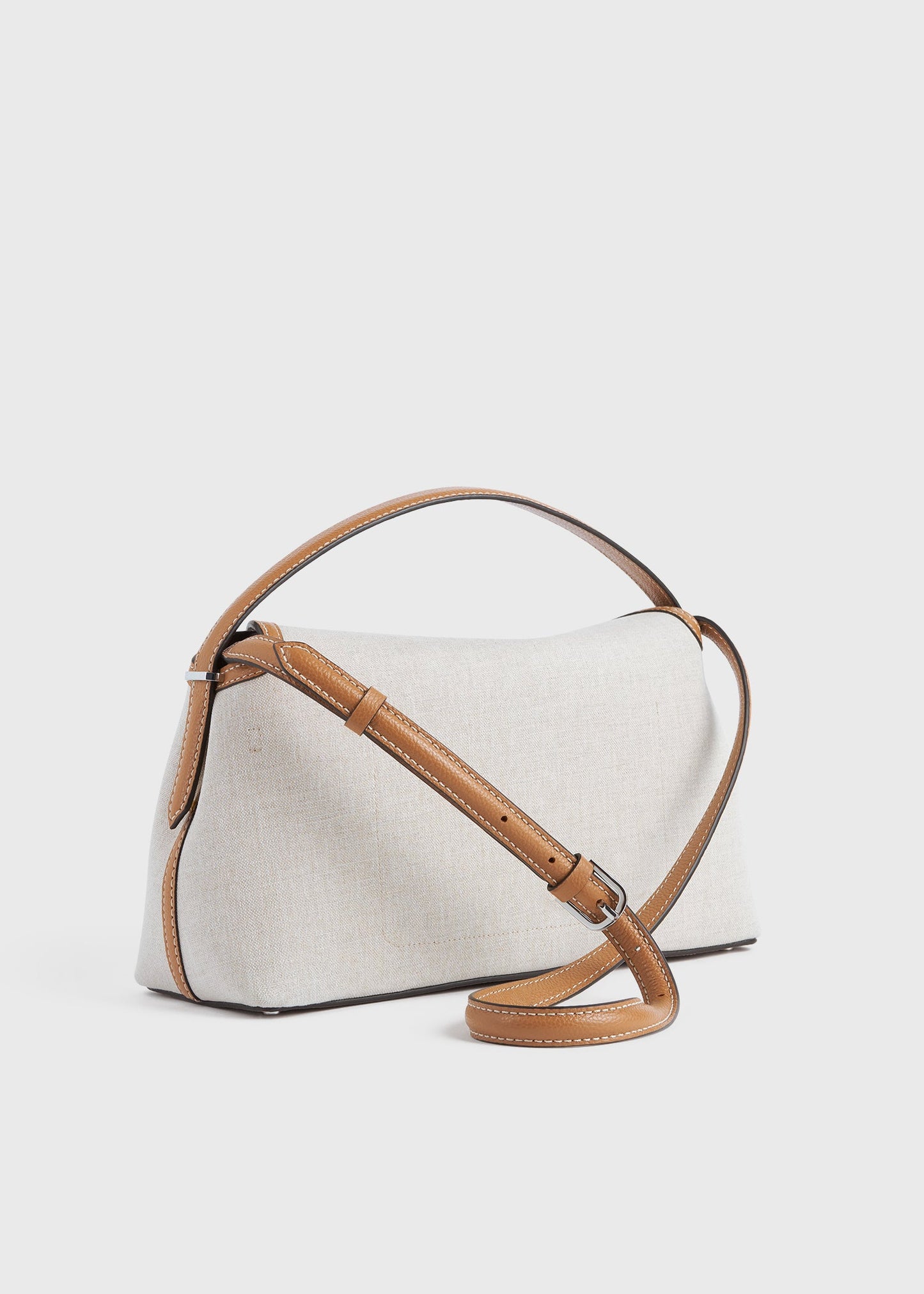 Totême T-Lock Canvas Top Handle in ecru/Tan.