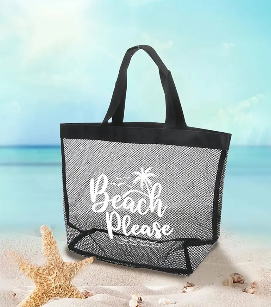 Beach Please Mesh Tote Bag