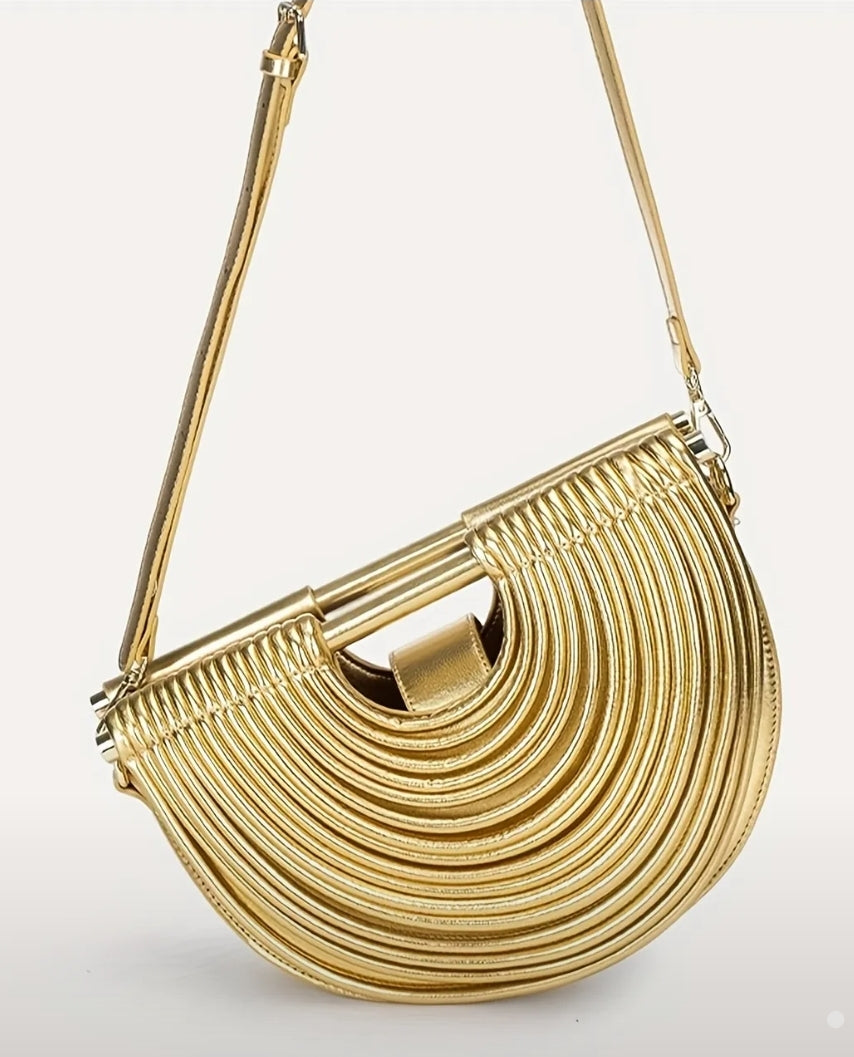 Draped Leather Clutch Bag