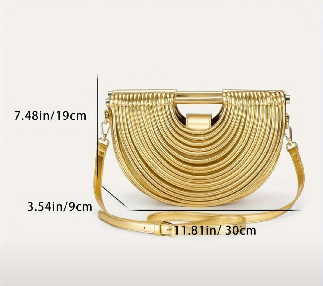 Draped Leather Clutch Bag