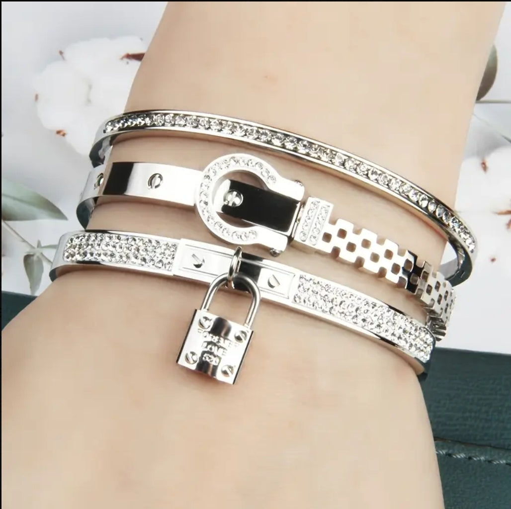 Set of 3 Cuffs in Silver