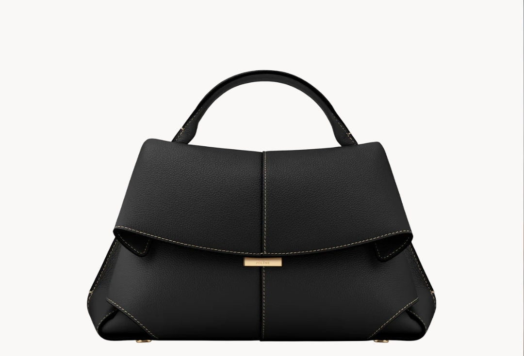 Polène/Mokki Leather Handbag in Black