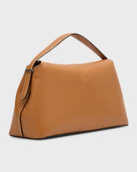 Totême T-Lock Leather Top Handle in Camel