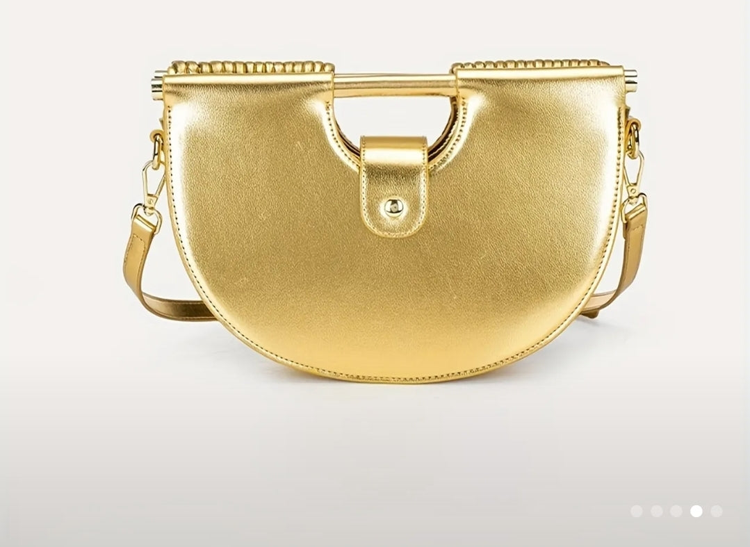 Draped Leather Clutch Bag