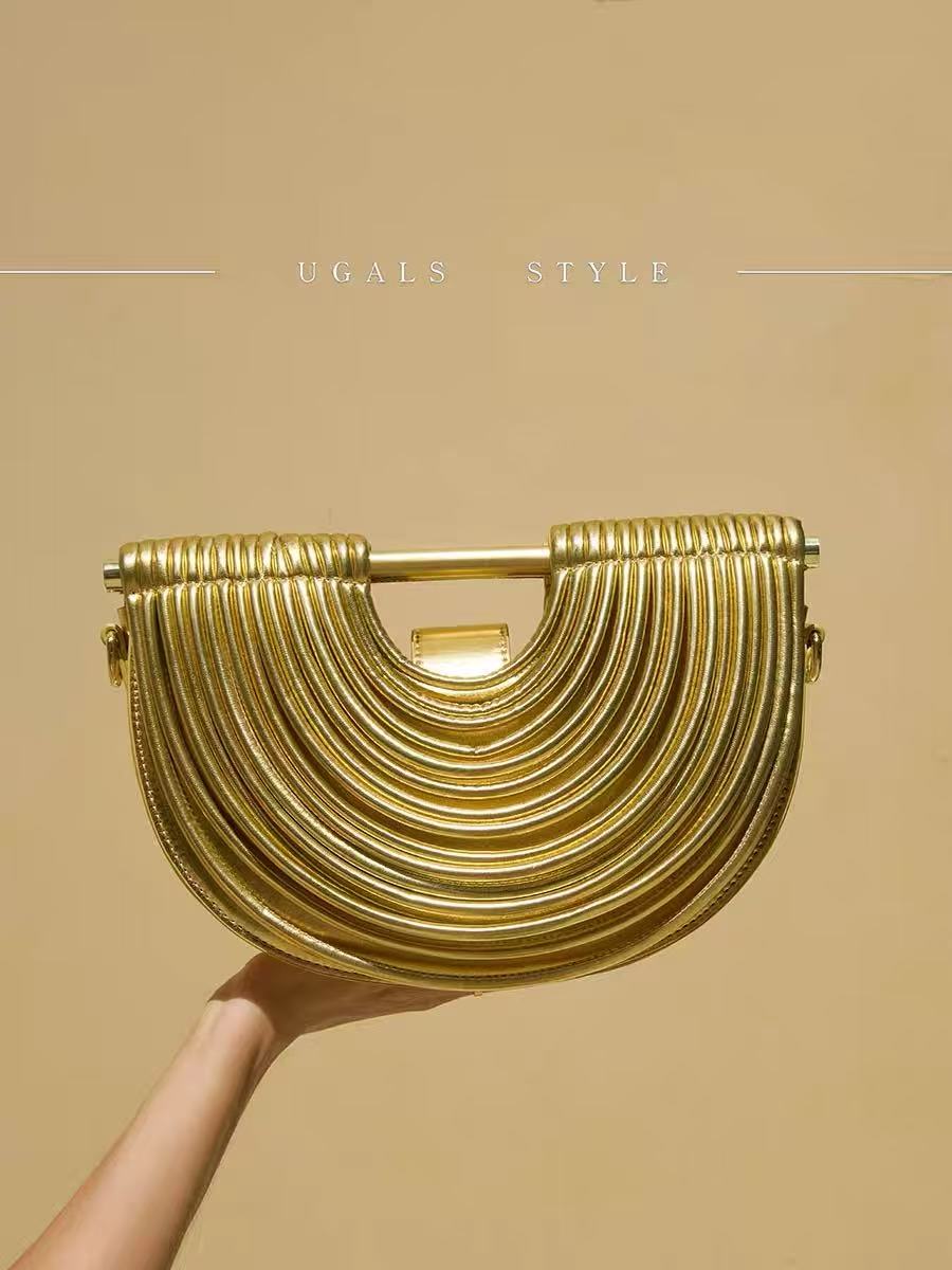 Draped Leather Clutch Bag