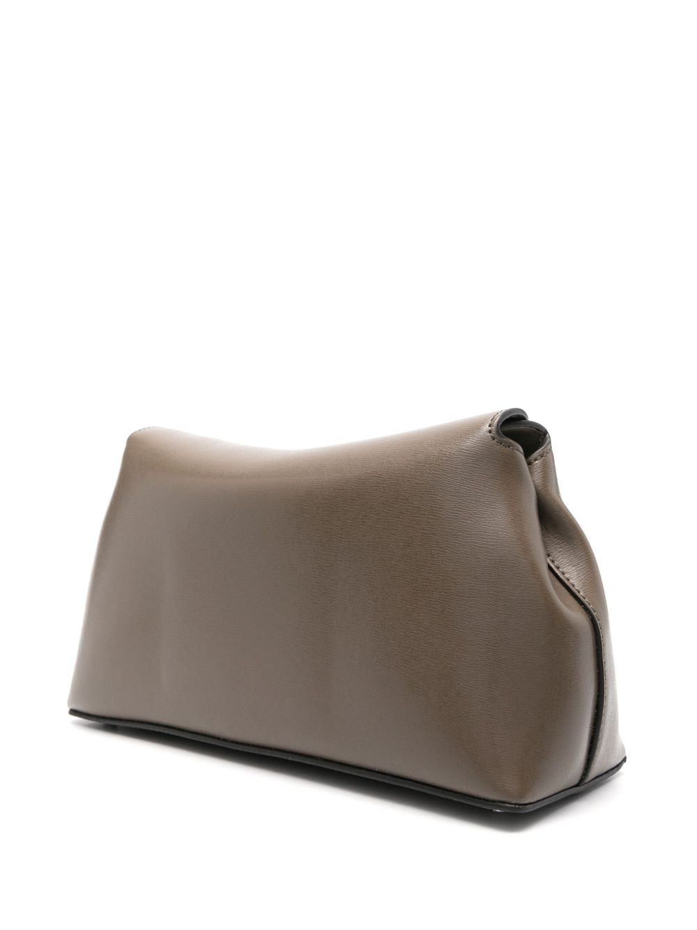 Totême T-Lock Leather Top-Handle Bag in Taupe