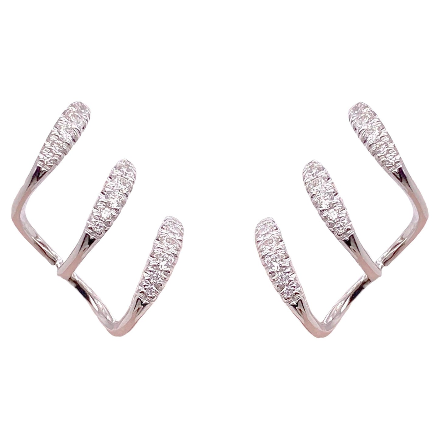 Cubic Zirconia Triple Claw Earrings