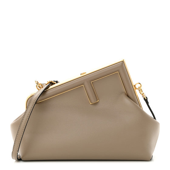 Designer Inspired Signature Clutch with Shoulder/Crossbody Strap in Taupe