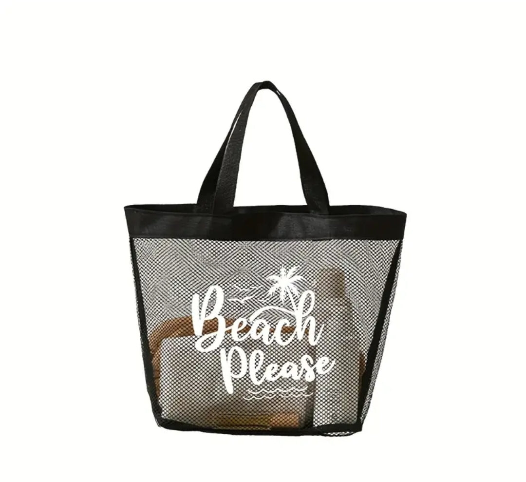 Beach Please Mesh Tote Bag