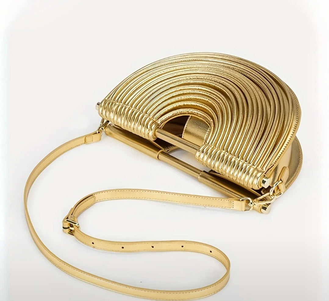 Draped Leather Clutch Bag