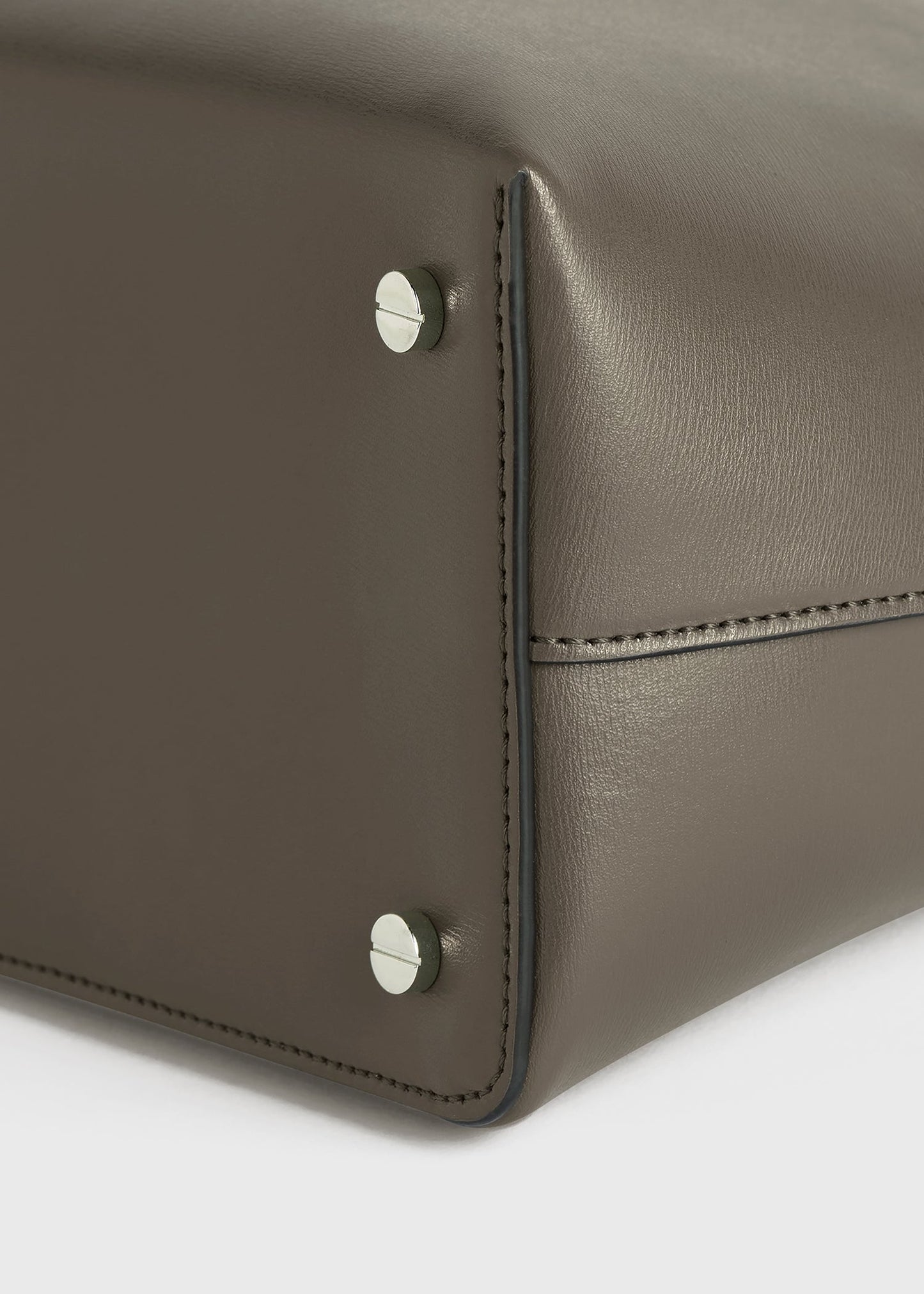 Totême T-Lock Leather Clutch in Taupe