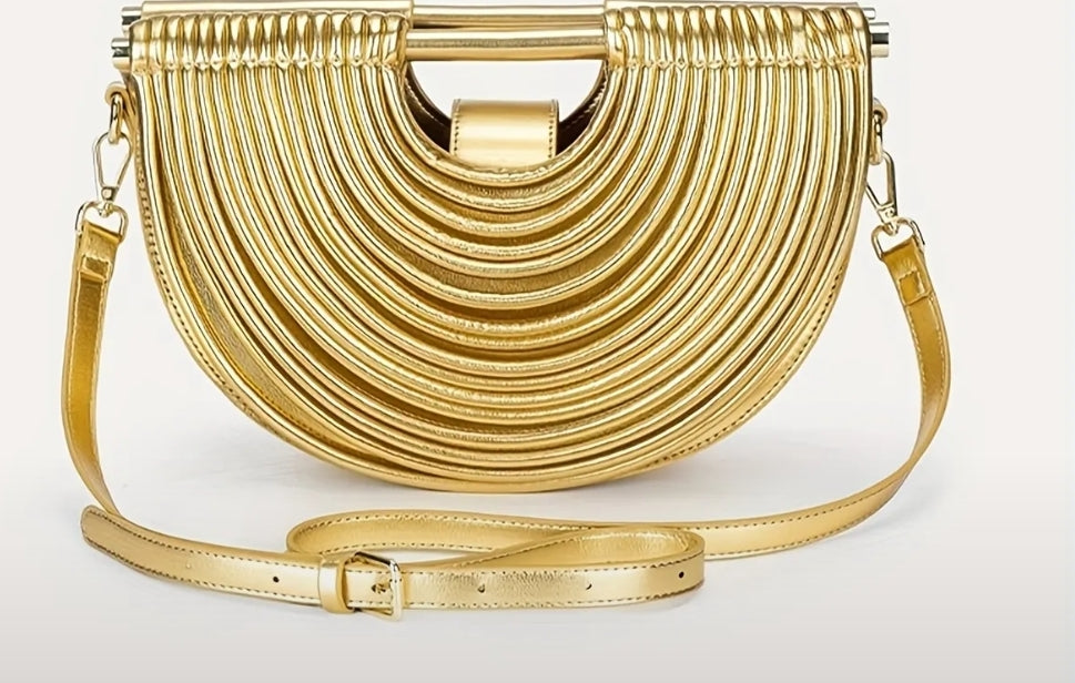 Draped Leather Clutch Bag