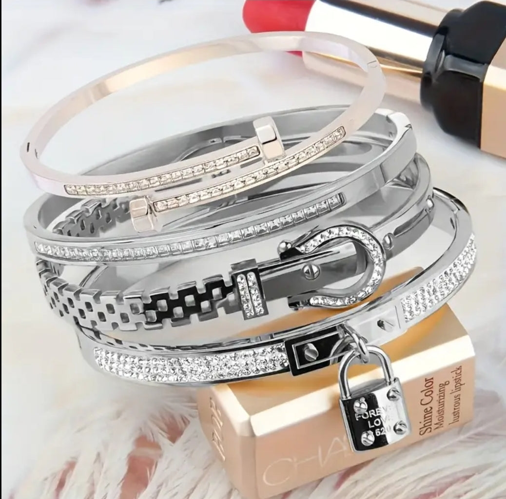 Cuff Set of 4 in Silver or Gold