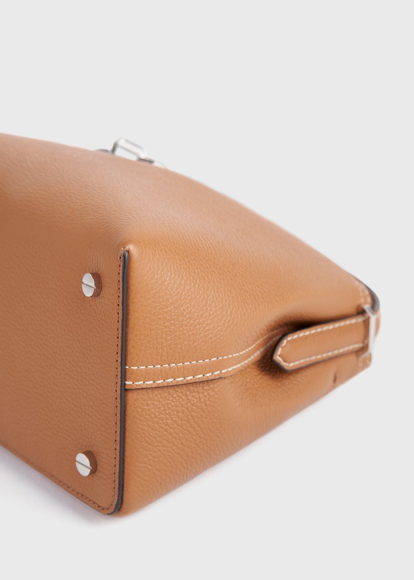 Totême T-Lock Leather Top Handle in Camel