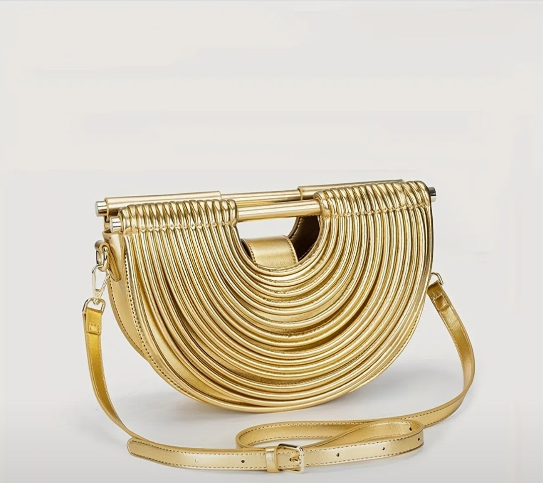 Draped Leather Clutch Bag