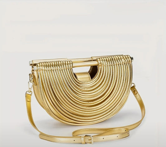 Draped Leather Clutch Bag