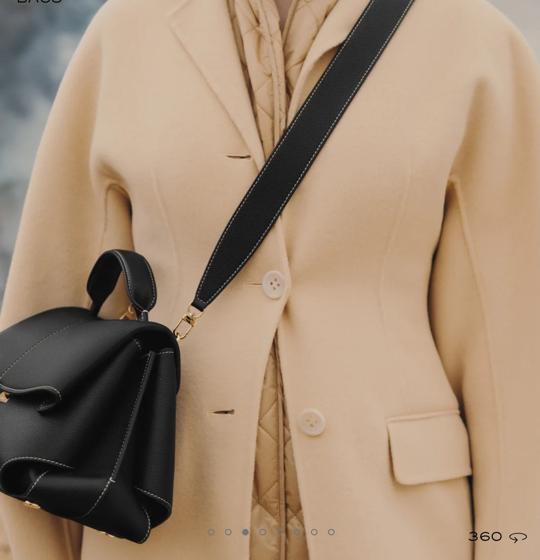 Polène/Mokki Leather Handbag in Black