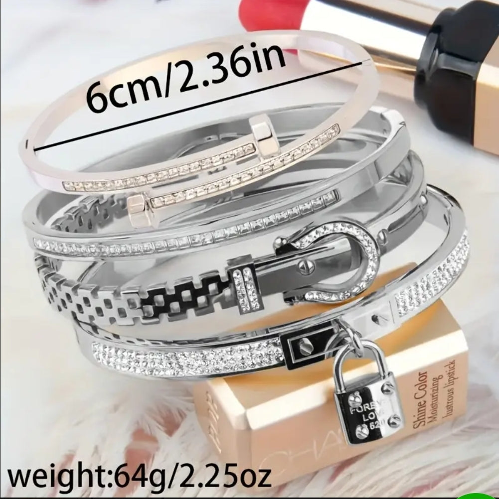 Cuff Set of 4 in Silver or Gold