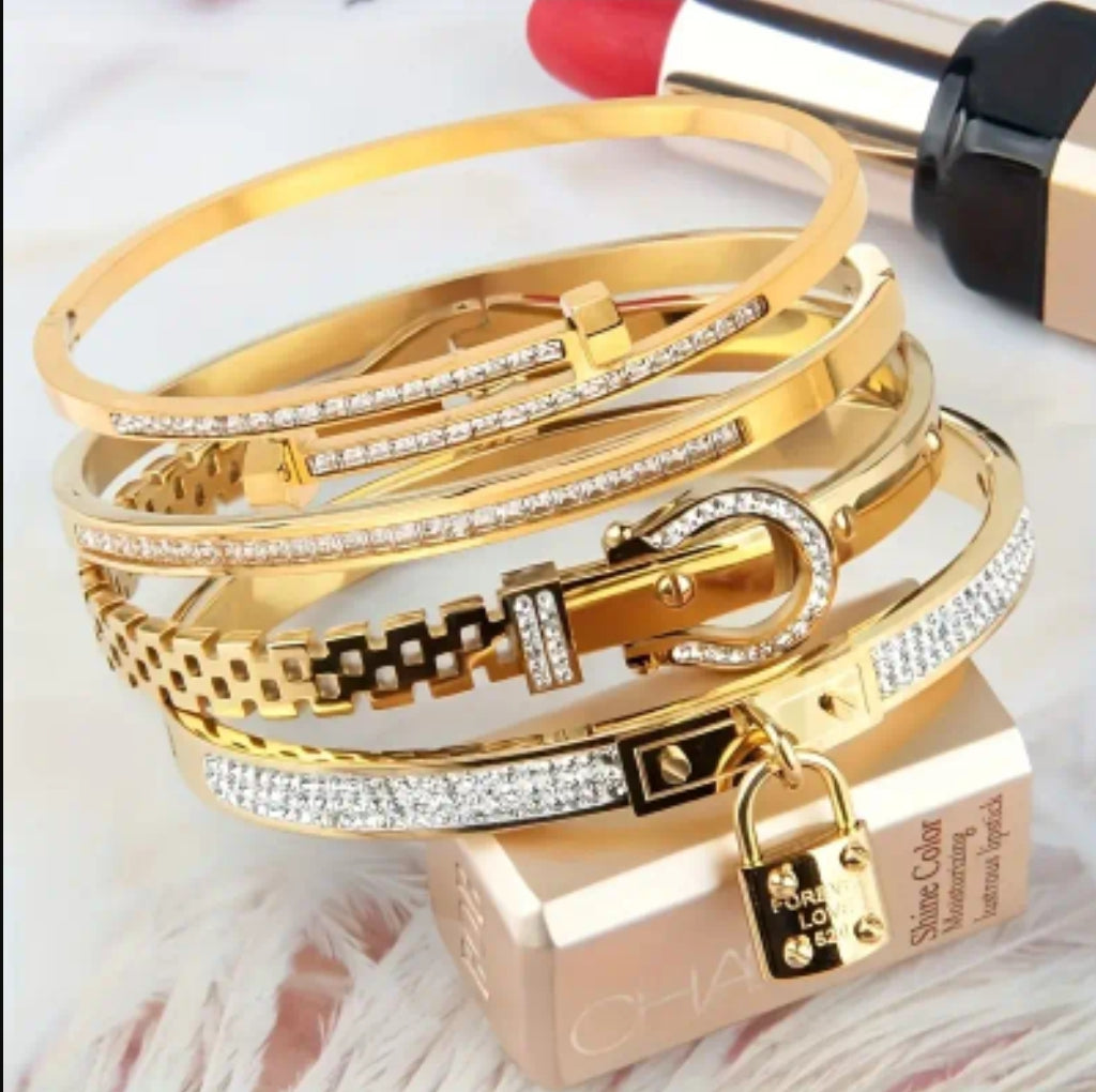 Cuff Set of 4 in Silver or Gold